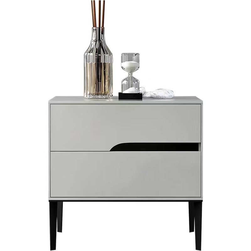 with Drawers White MDF&Pine Nightstands