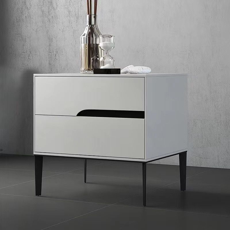 with Drawers White MDF&Pine Nightstands