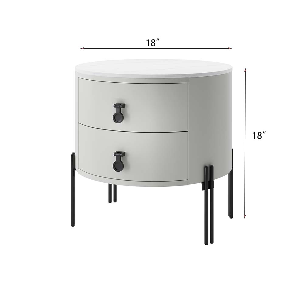 Modern Light Gray MDF Nightstands