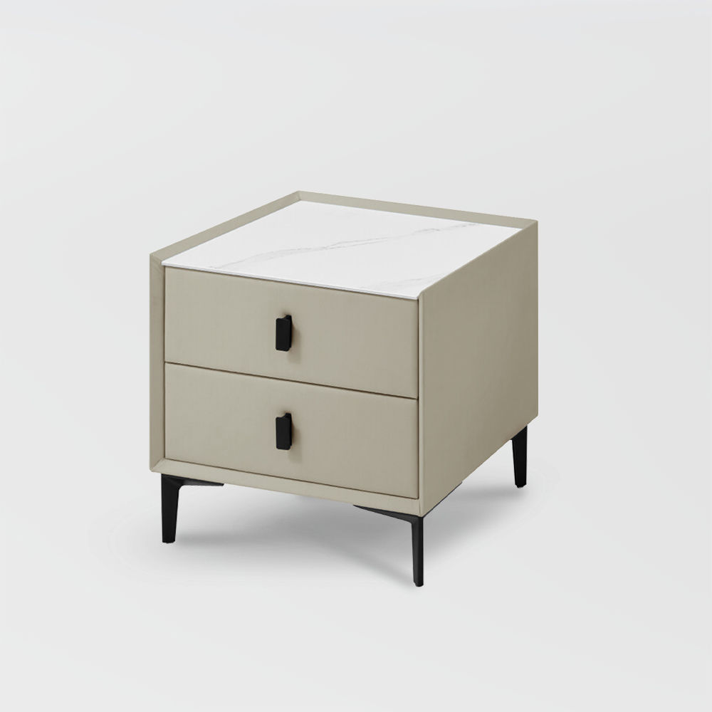 Sintered Stone Gray MDF Nightstands