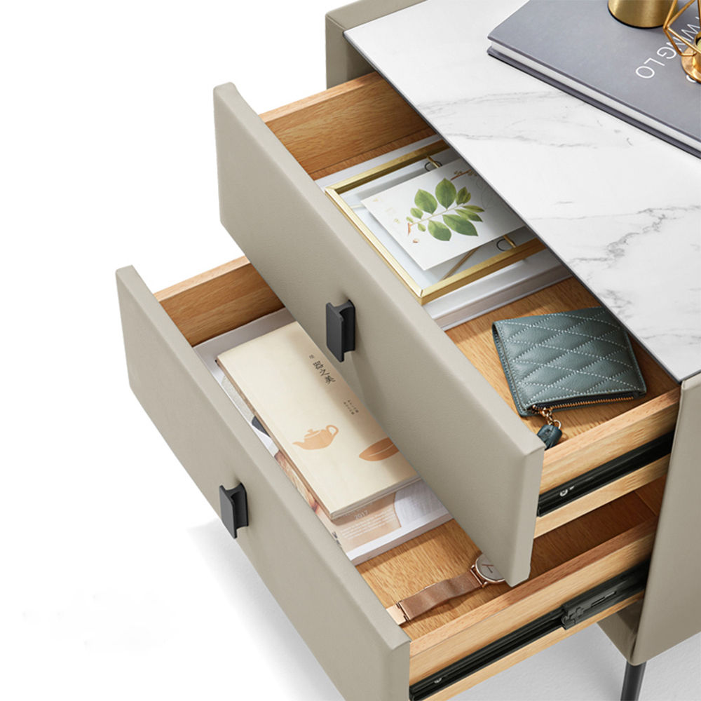 Solid Wood Gray MDF Nightstands