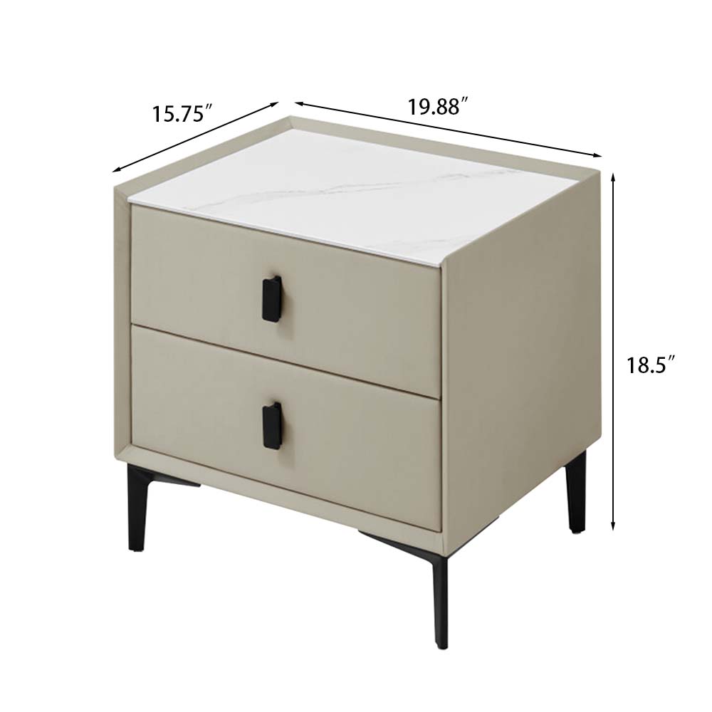 Sintered Stone Gray MDF Nightstands