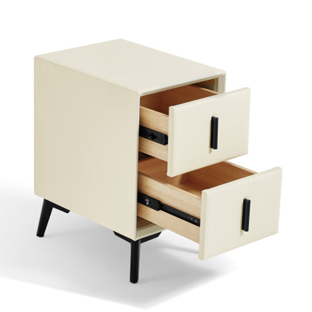 Solid Wood Beige MDF Nightstands