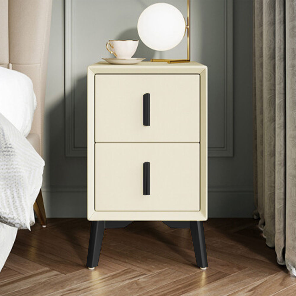 Partly Assemble Beige MDF Nightstands