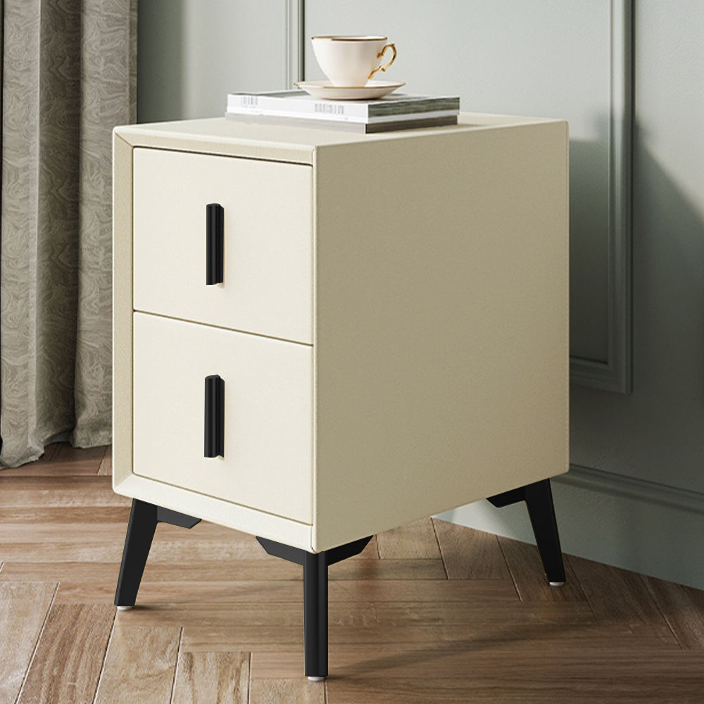 Solid Wood Beige MDF Nightstands