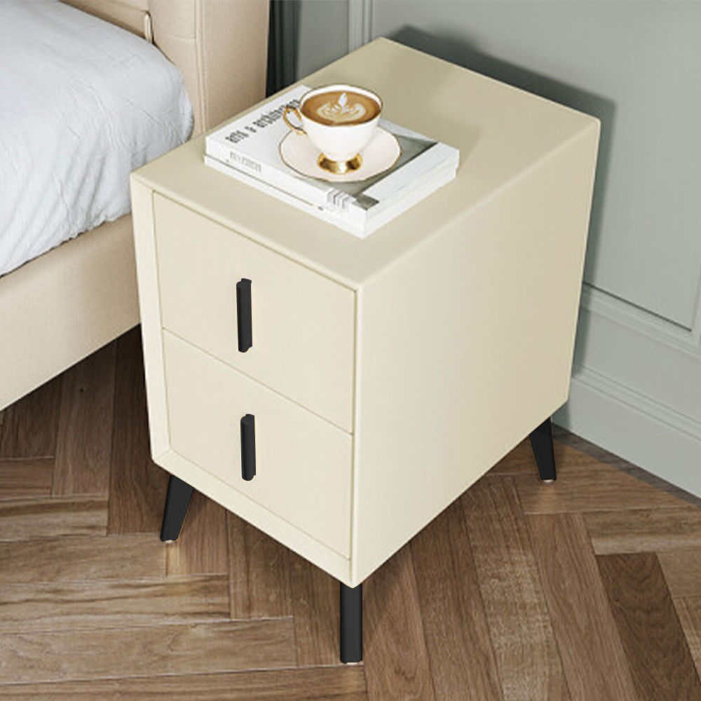 Solid Wood Beige MDF Nightstands
