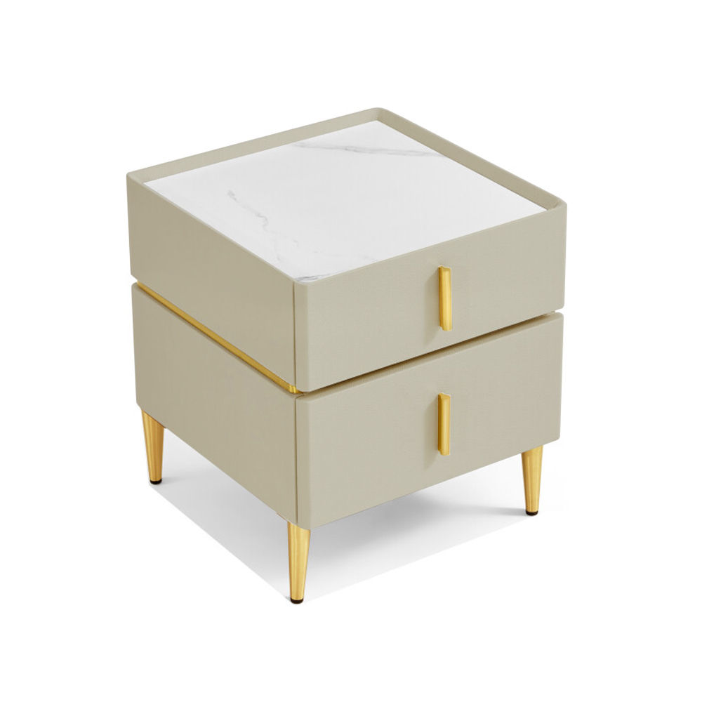 Modern Minimalist Gray MDF Nightstands