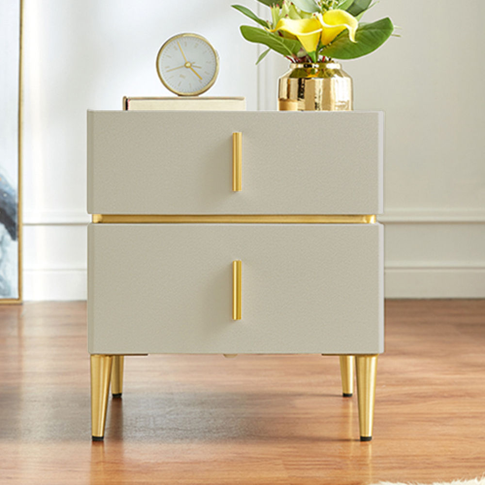 Modern Minimalist Gray MDF Nightstands