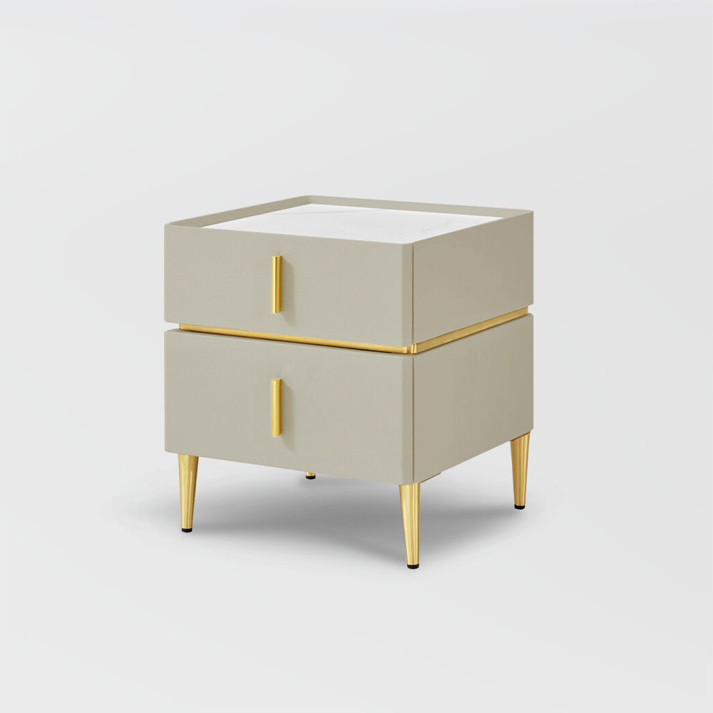 Solid Wood Gray MDF Nightstands