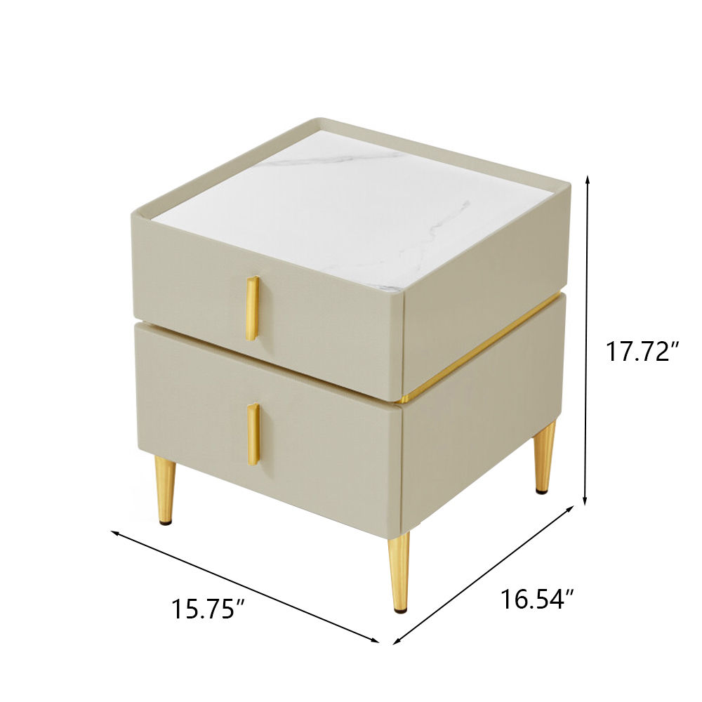 Partly Assemble Gray MDF Nightstands
