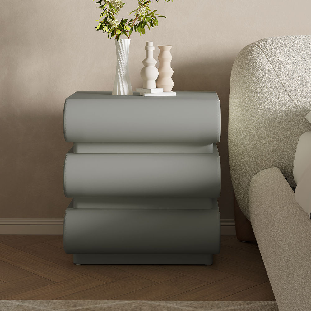 Modern Light Gray MDF Nightstands