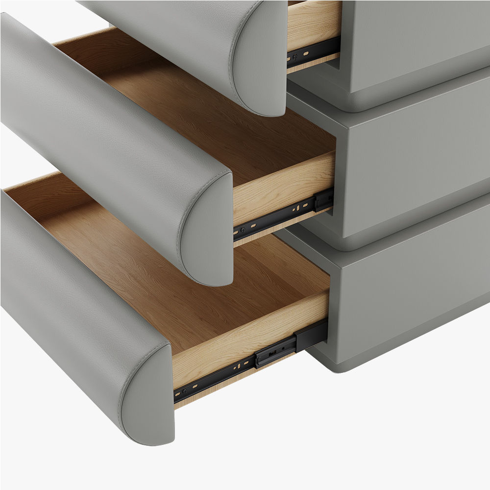 Modern Minimalist Light Gray MDF Nightstands