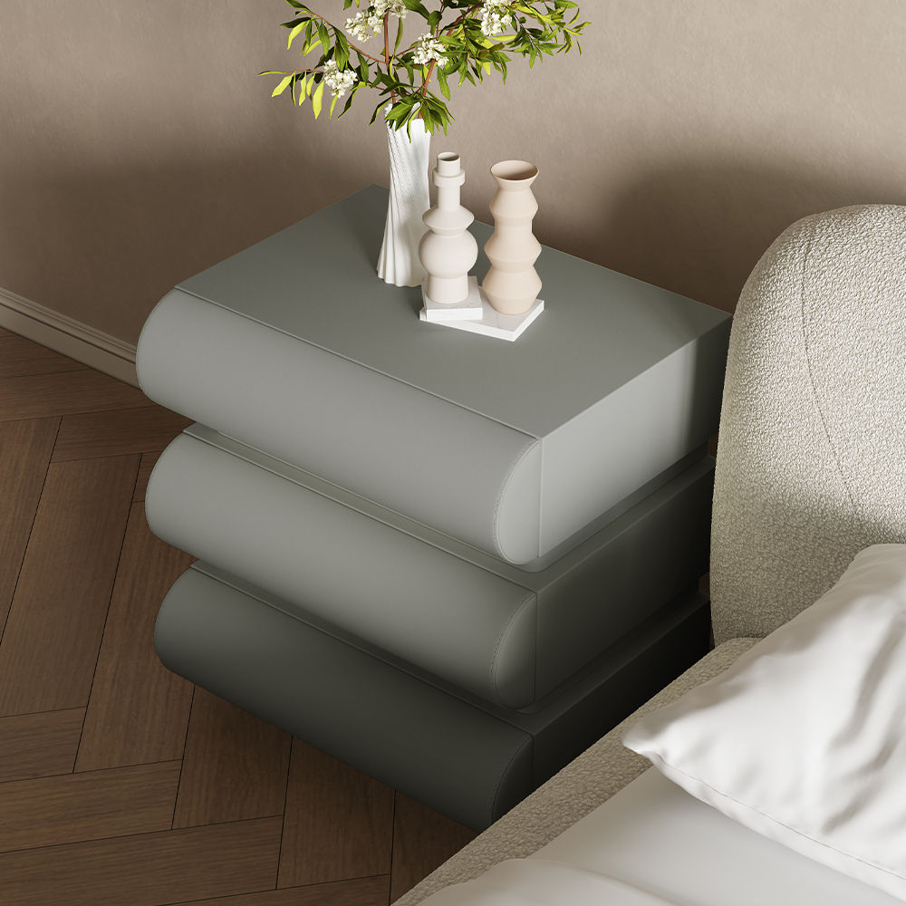 Fully Assemble Light Gray MDF Nightstands
