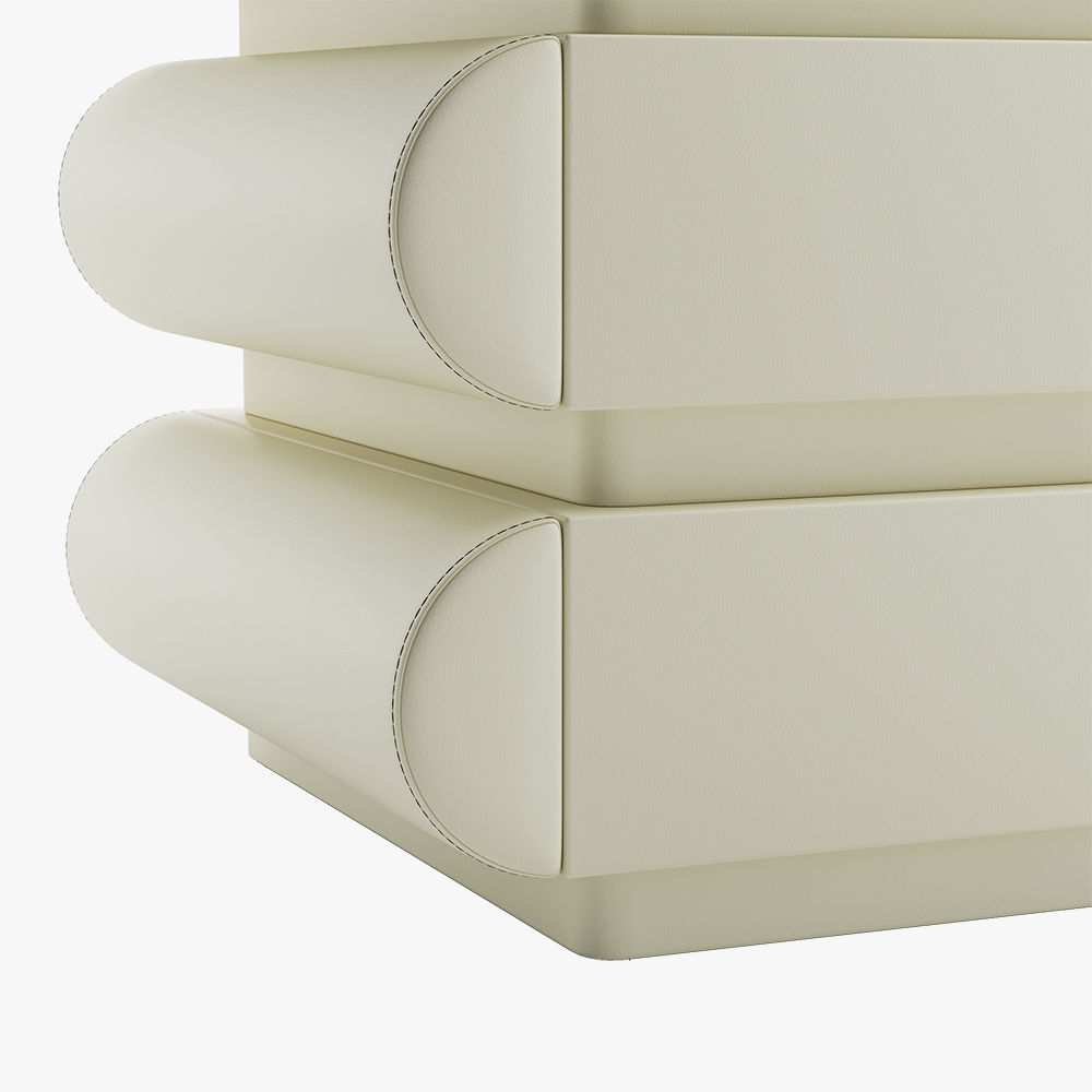 Modern Minimalist Beige MDF Nightstands