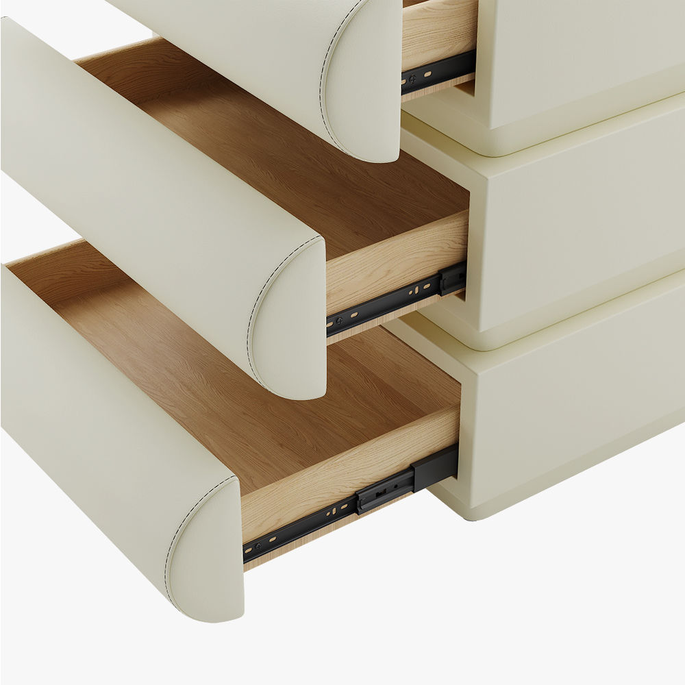 Modern Minimalist Beige MDF Nightstands