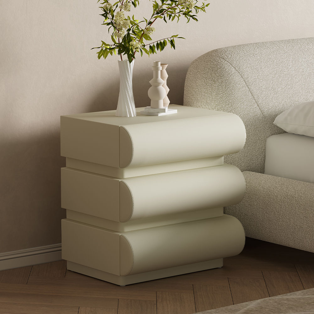 Wood Beige MDF Nightstands
