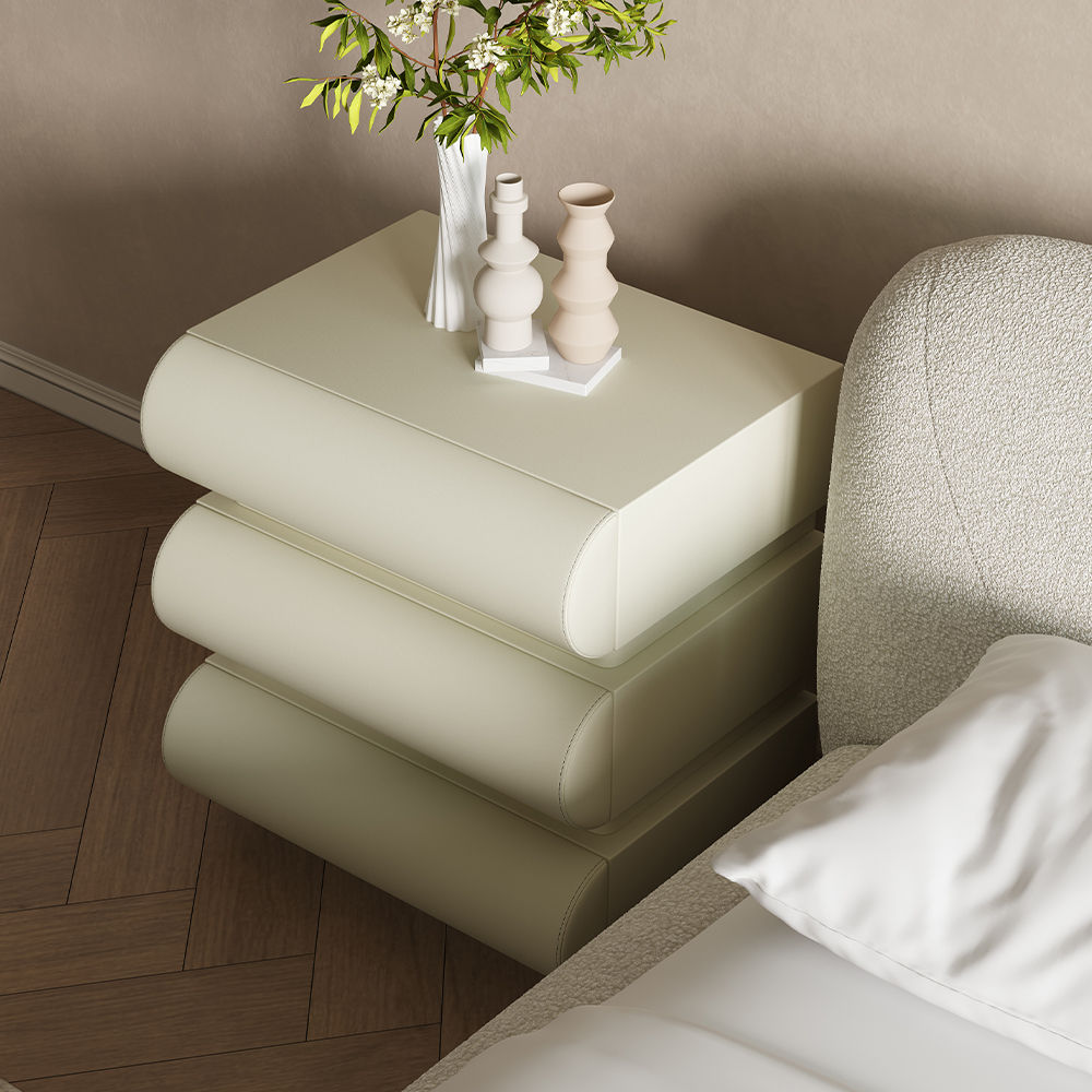 Fully Assemble Beige MDF Nightstands