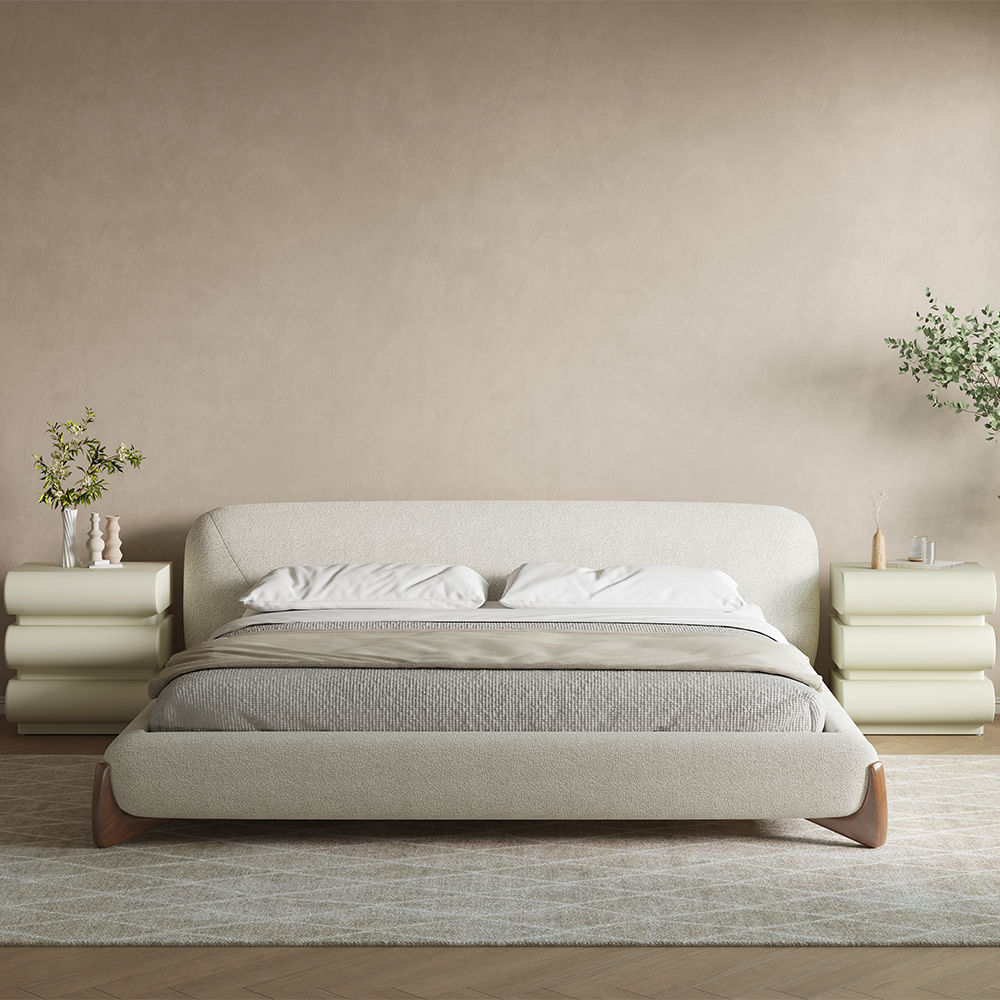 Fully Assemble Beige MDF Nightstands