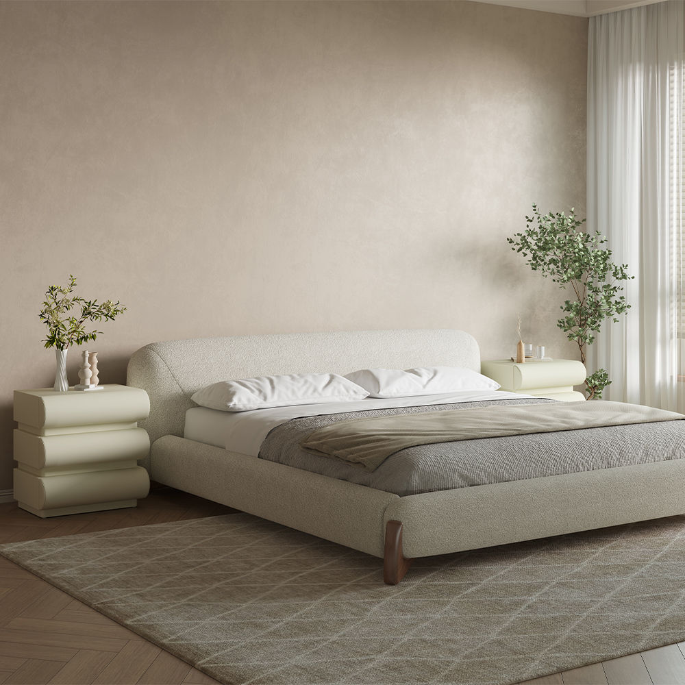 Wood Beige MDF Nightstands