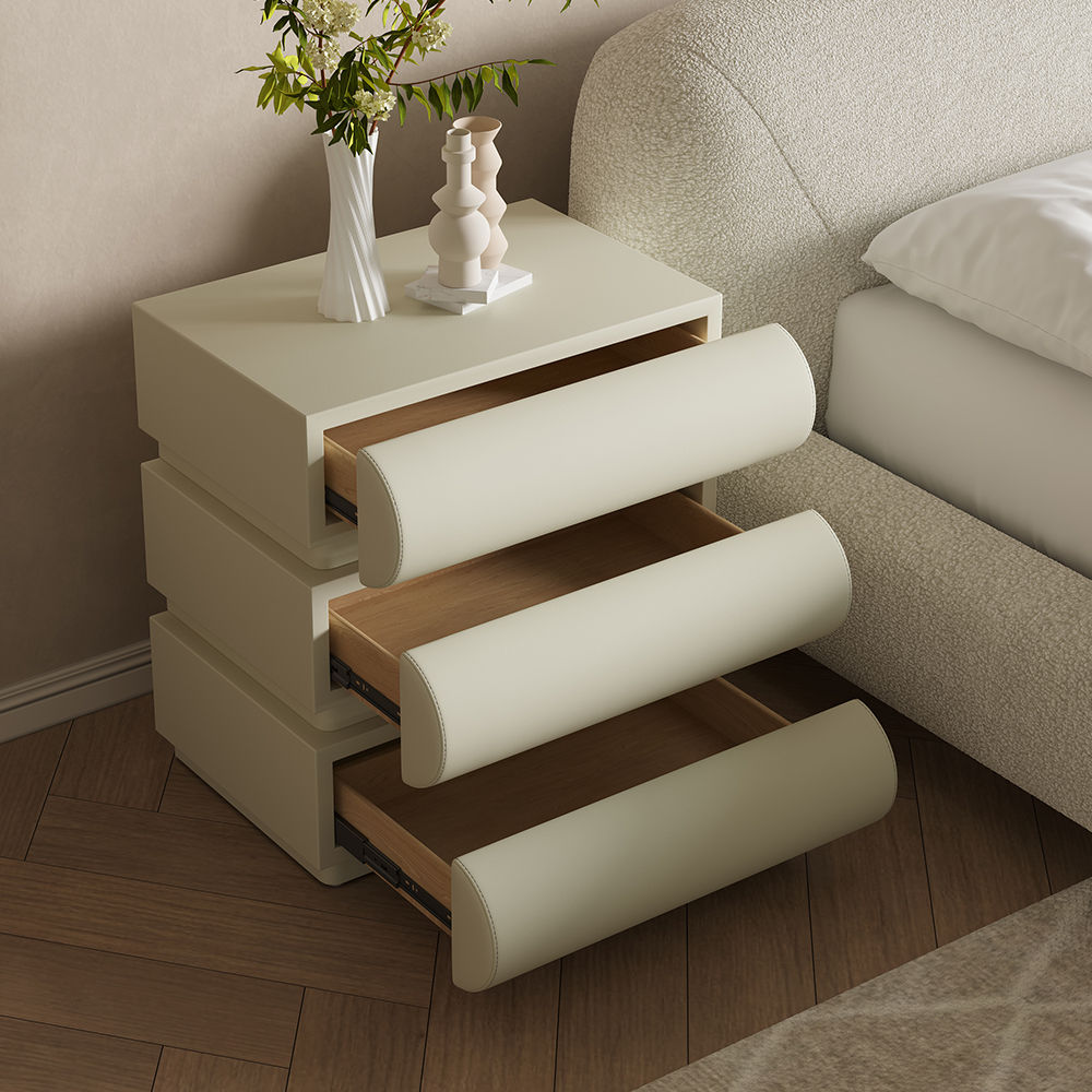 Wood Beige MDF Nightstands