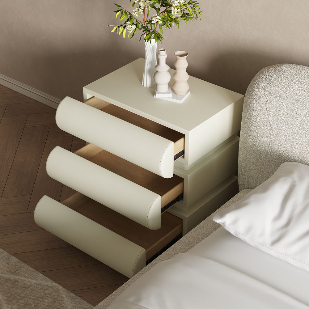 Wood Beige MDF Nightstands