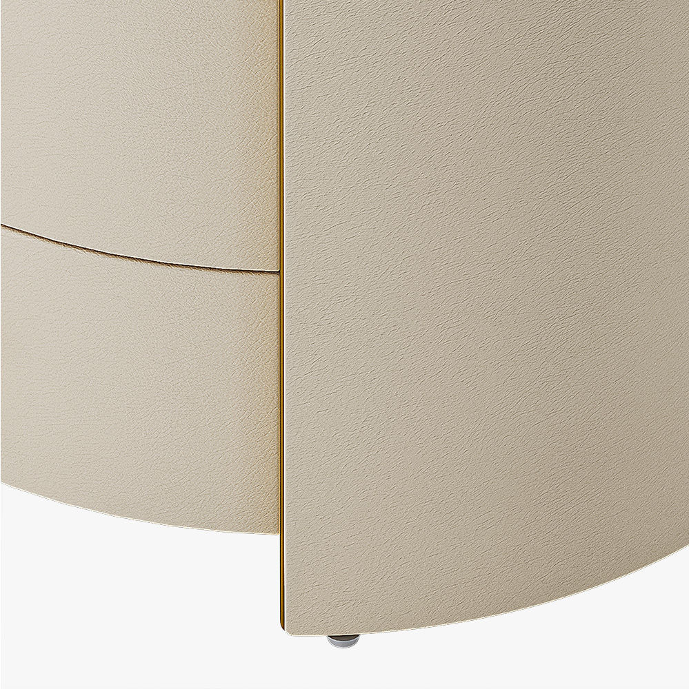 Sintered Stone Beige MDF Nightstands