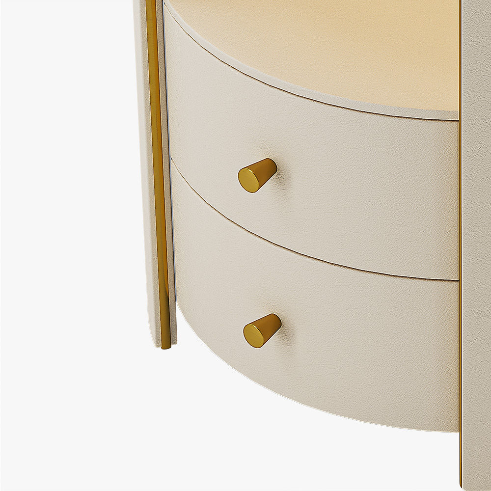 Sintered Stone Beige MDF Nightstands