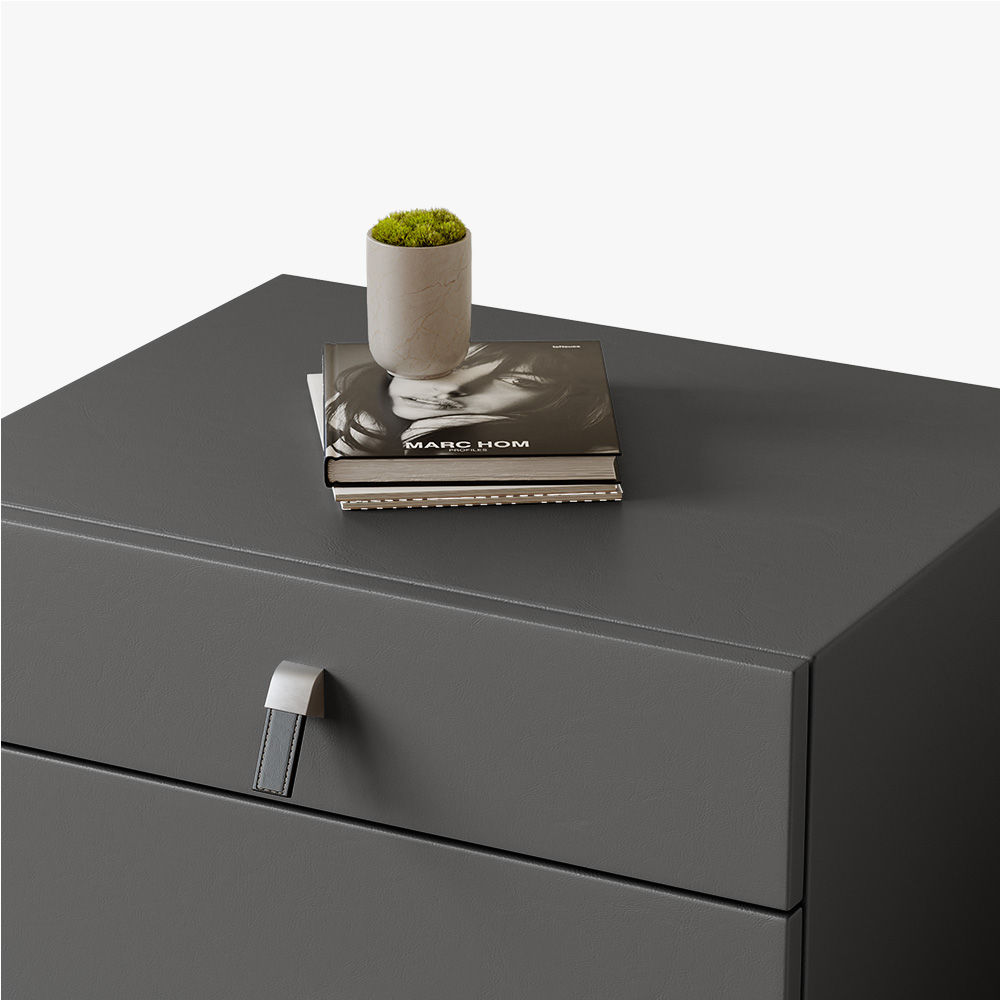 Modern Minimalist Dark Gray MDF Nightstands