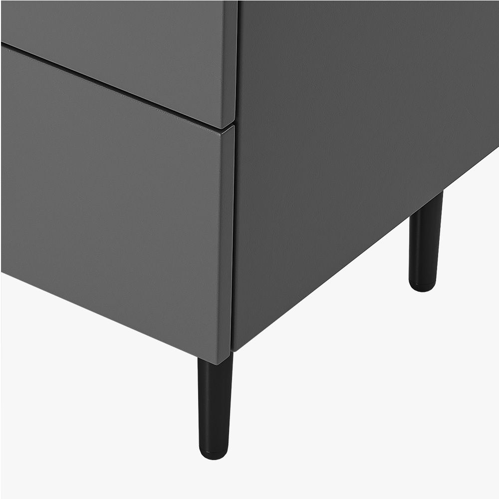 Fully Assemble Dark Gray MDF Nightstands