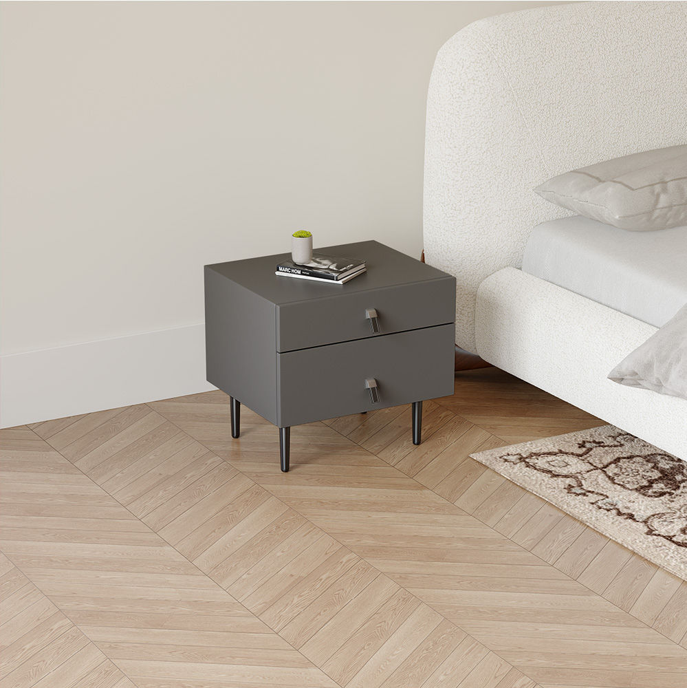 Fully Assemble Dark Gray MDF Nightstands