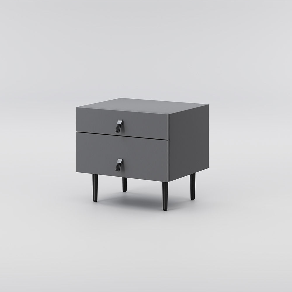 Fully Assemble Dark Gray MDF Nightstands