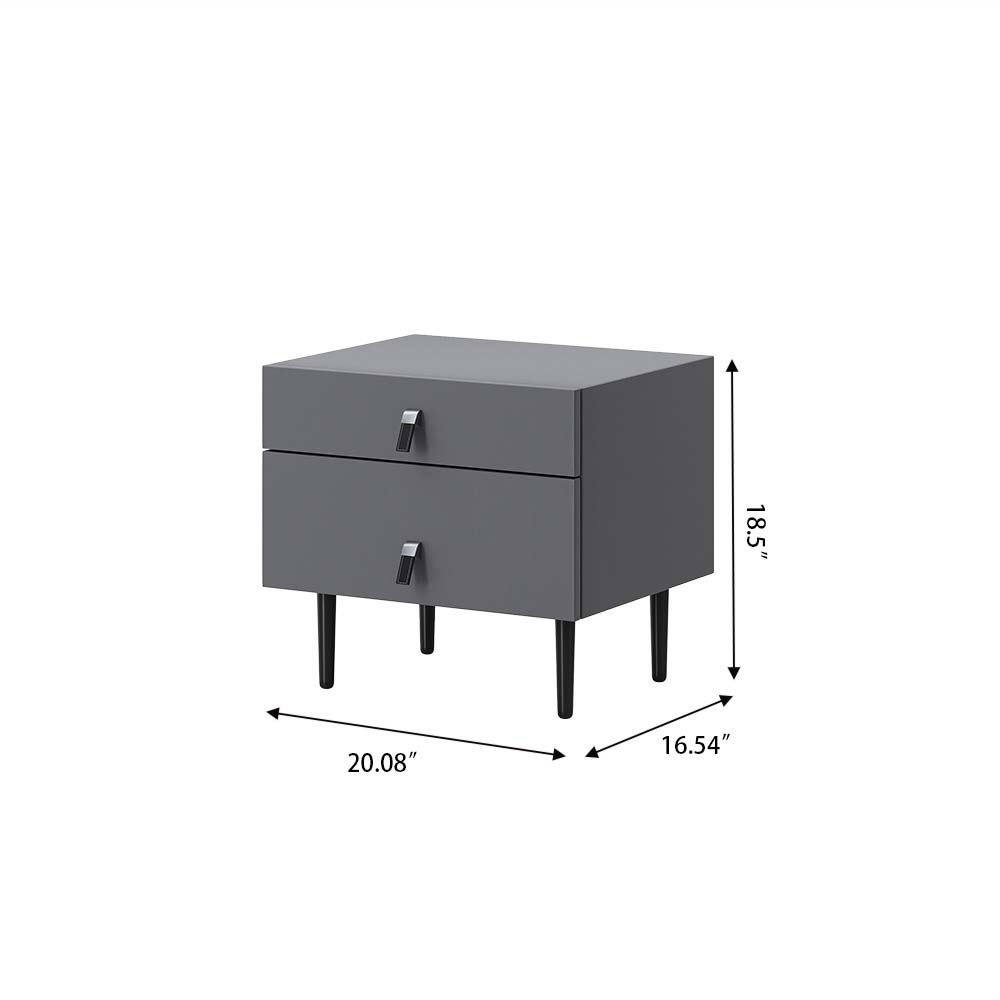Fully Assemble Dark Gray MDF Nightstands