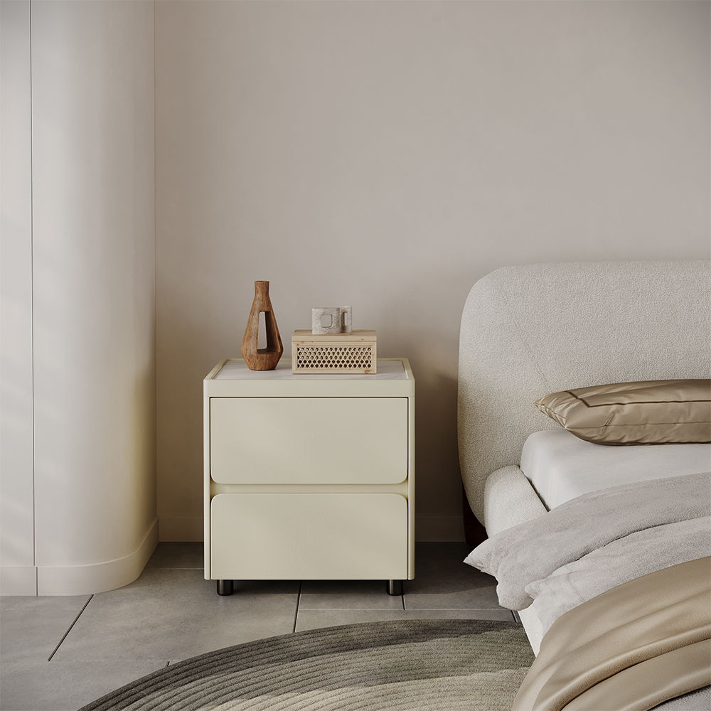 Fully Assemble Beige MDF Nightstands