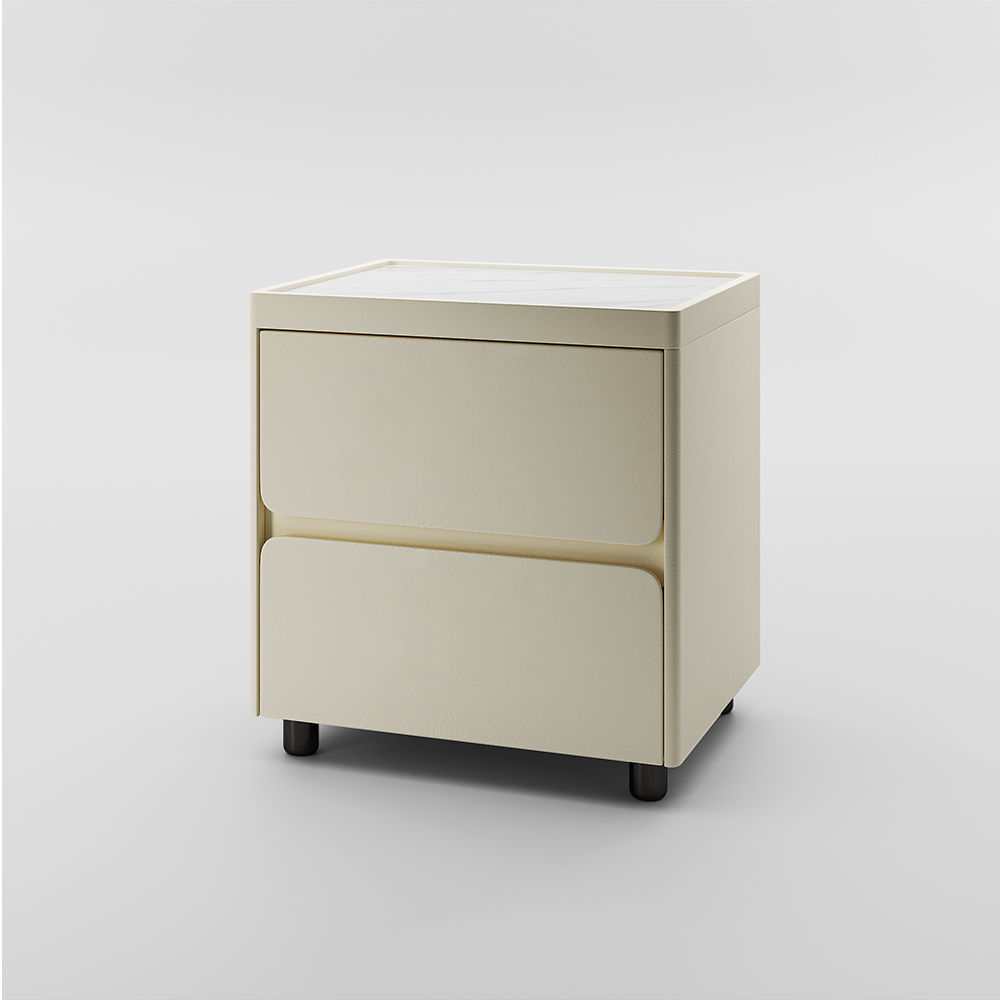 Sintered Stone Beige MDF Nightstands