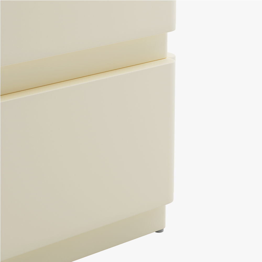 with Drawers Beige MDF Nightstands