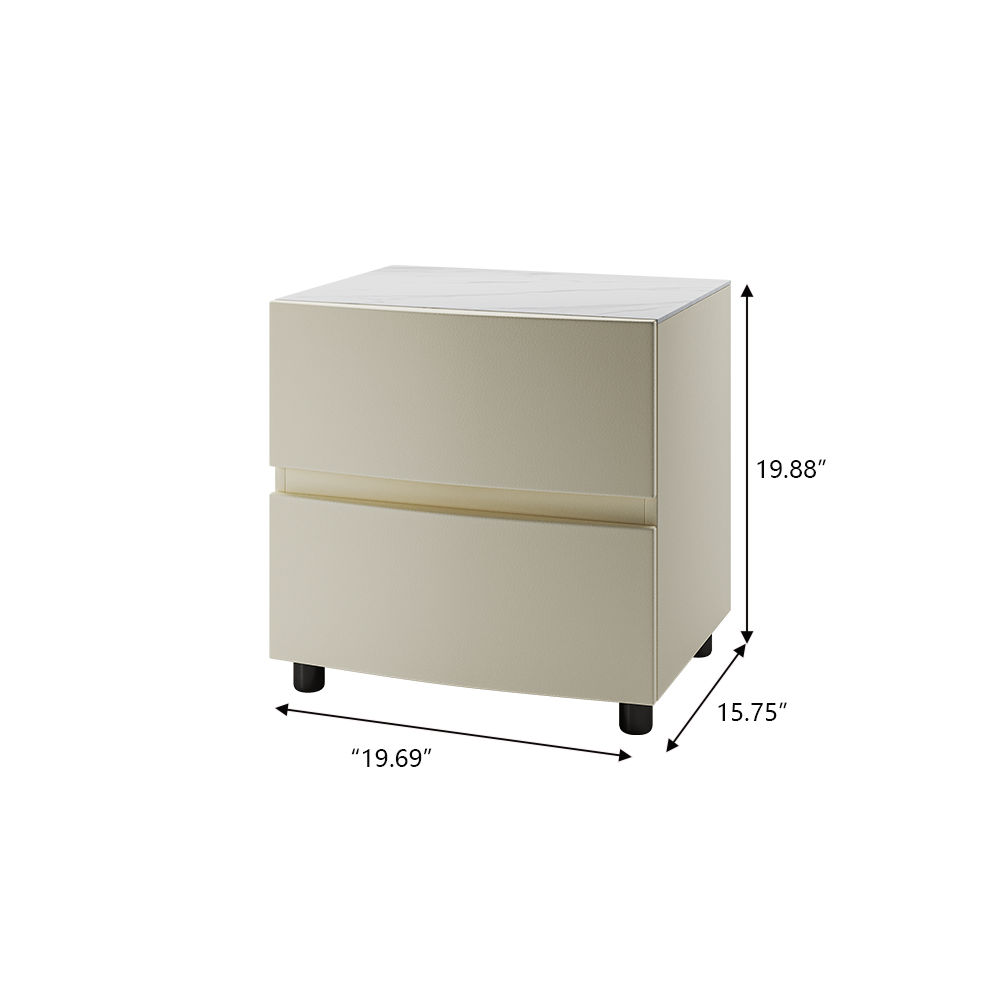 Square Beige MDF Nightstands