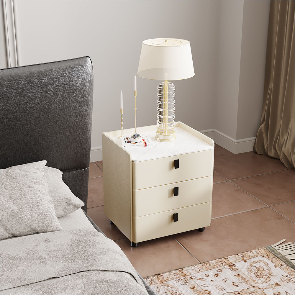 Fully Assemble Beige MDF Nightstands
