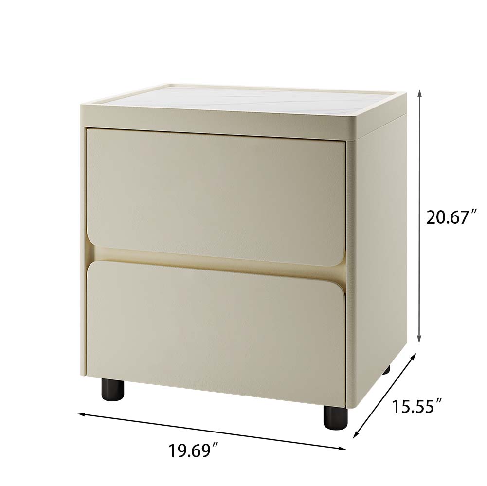 Fully Assemble Beige MDF Nightstands