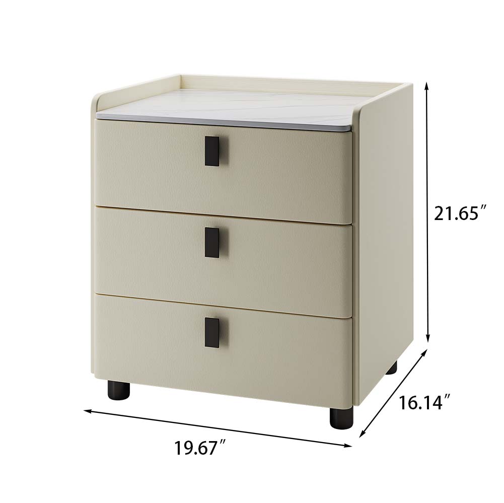 with Storage Beige MDF Nightstands