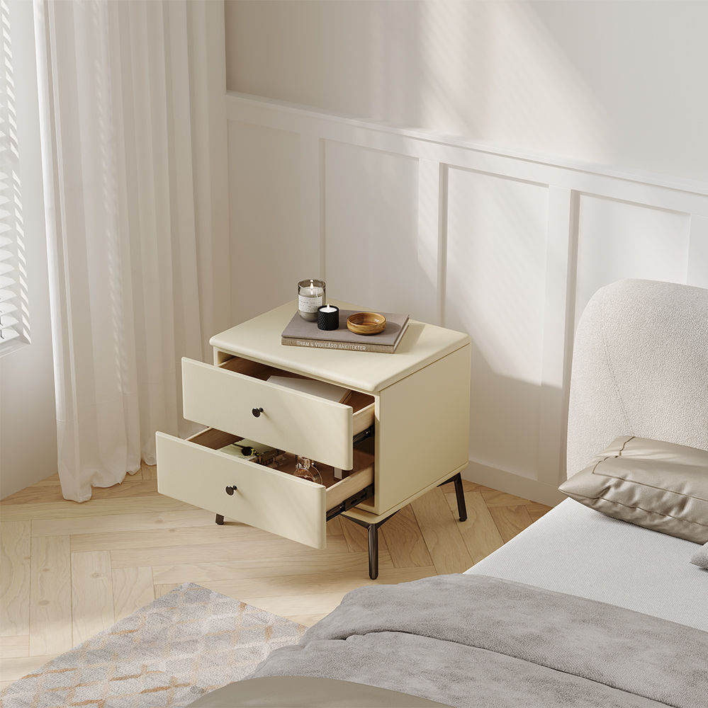 Modern Beige MDF Nightstands
