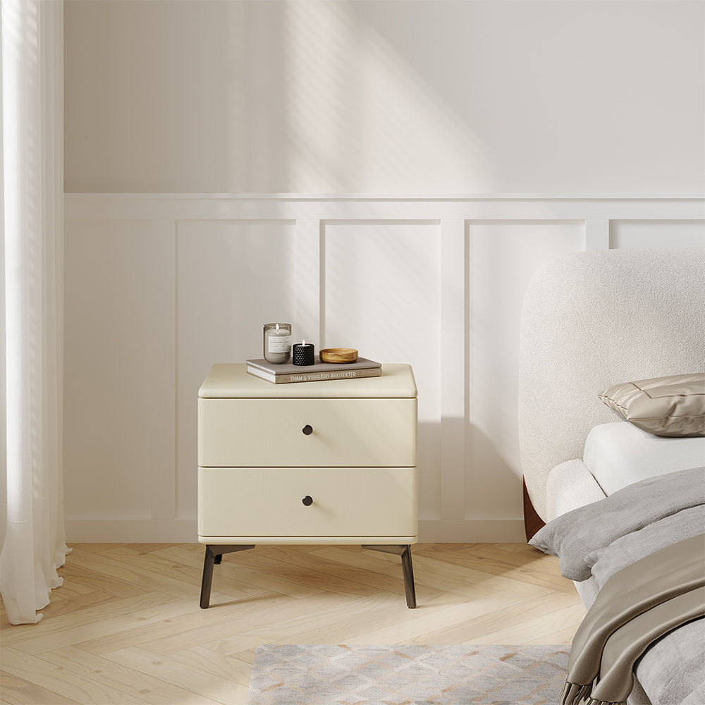 Fully Assemble Beige MDF Nightstands