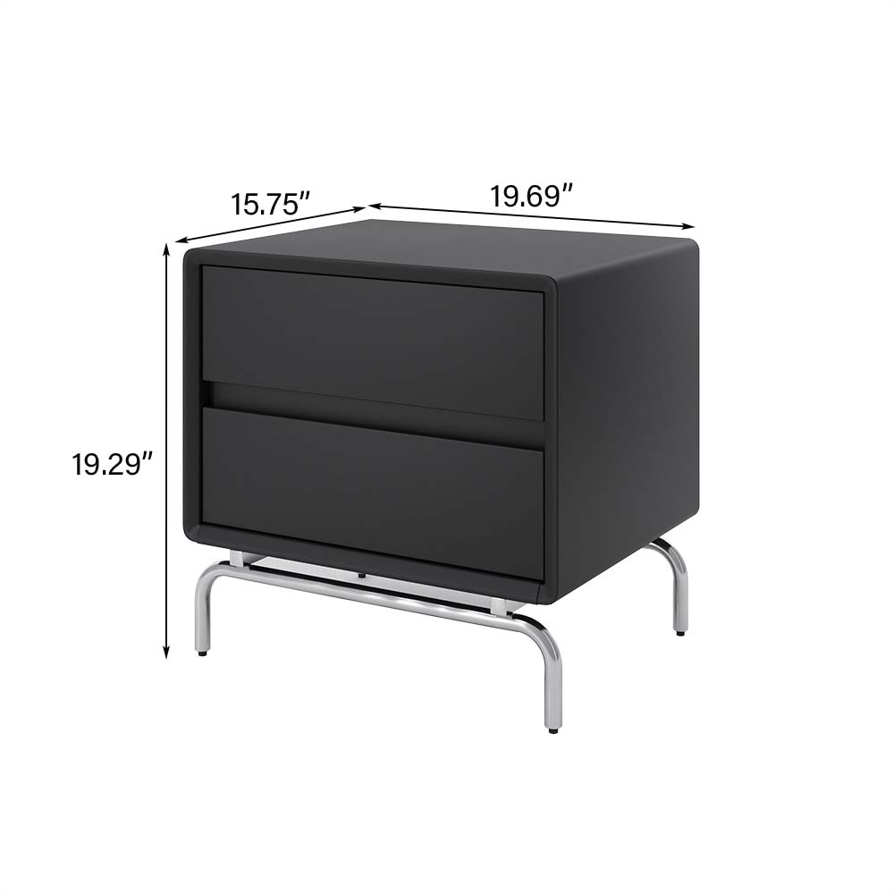 with Drawers Black Pine Wood Nightstands