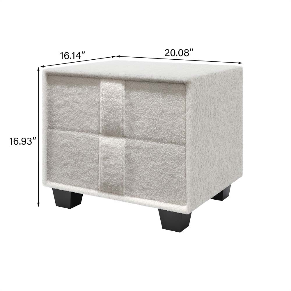Fully Assemble Beige Pine Wood Nightstands