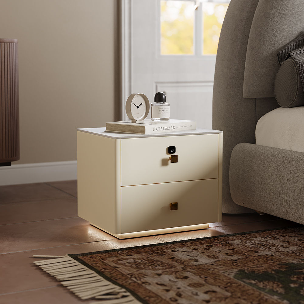 Modern Beige MDF Nightstands