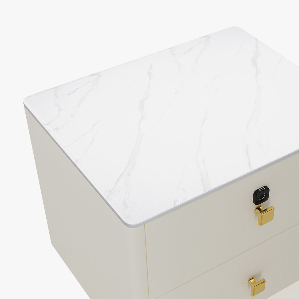 Fully Assemble Beige MDF Nightstands