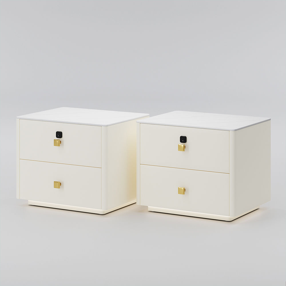 Fully Assemble Beige MDF Nightstands