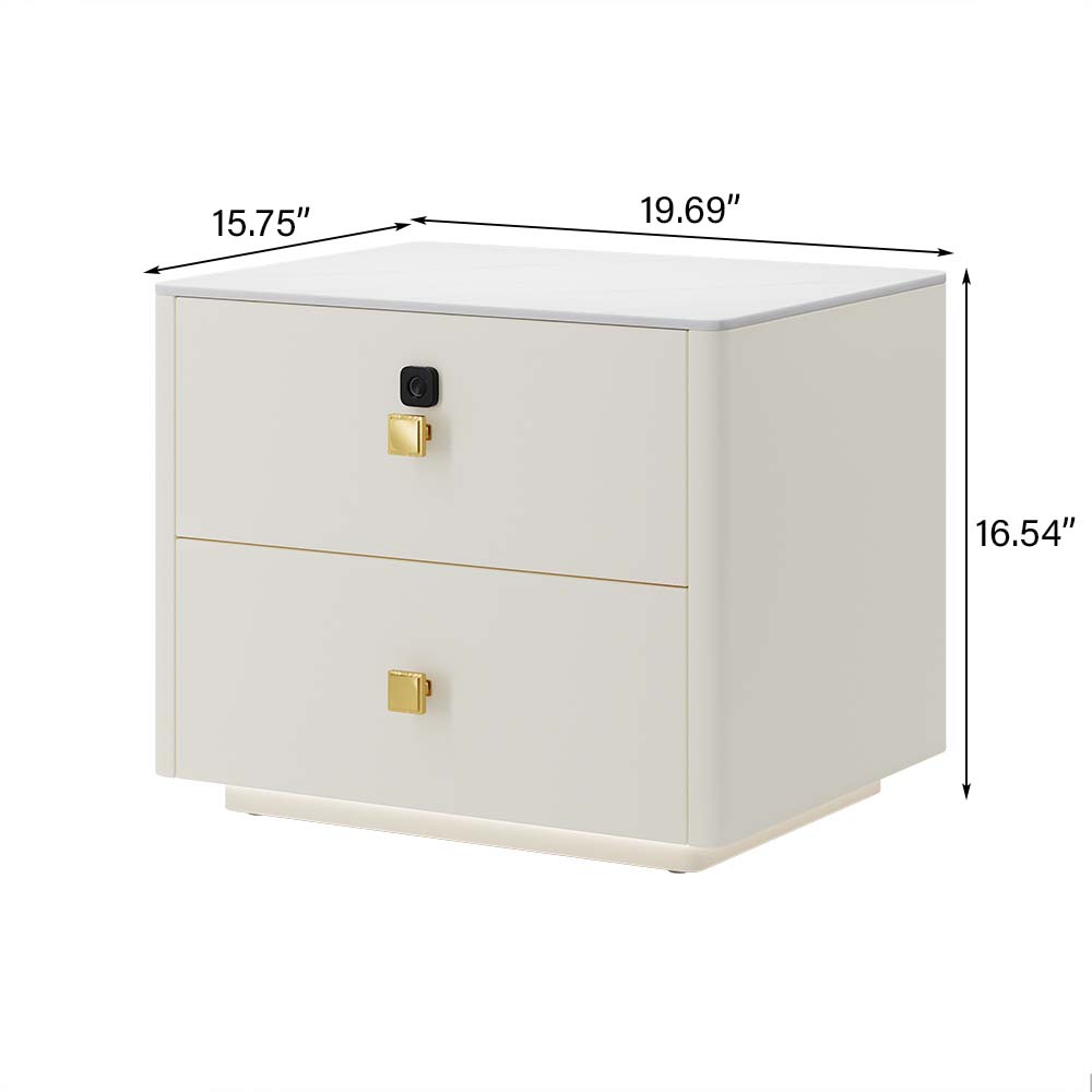 Fully Assemble Beige MDF Nightstands