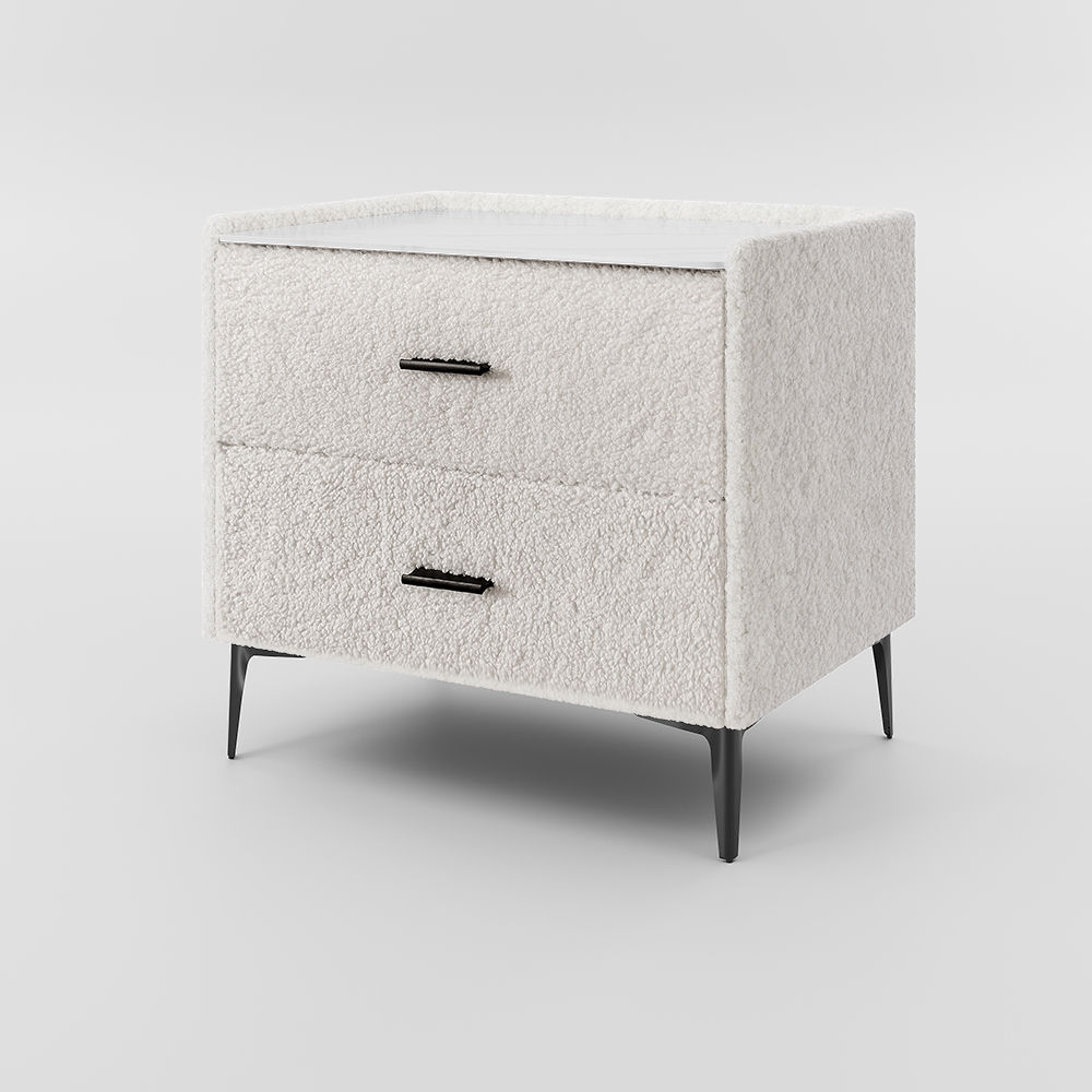 Modern Minimalist Beige Pine Wood Nightstands