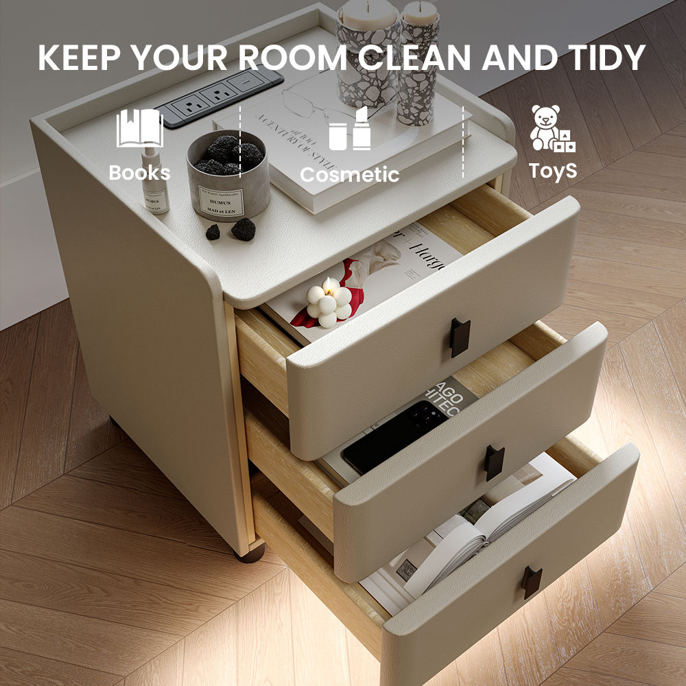 Beige MDF Nightstands
