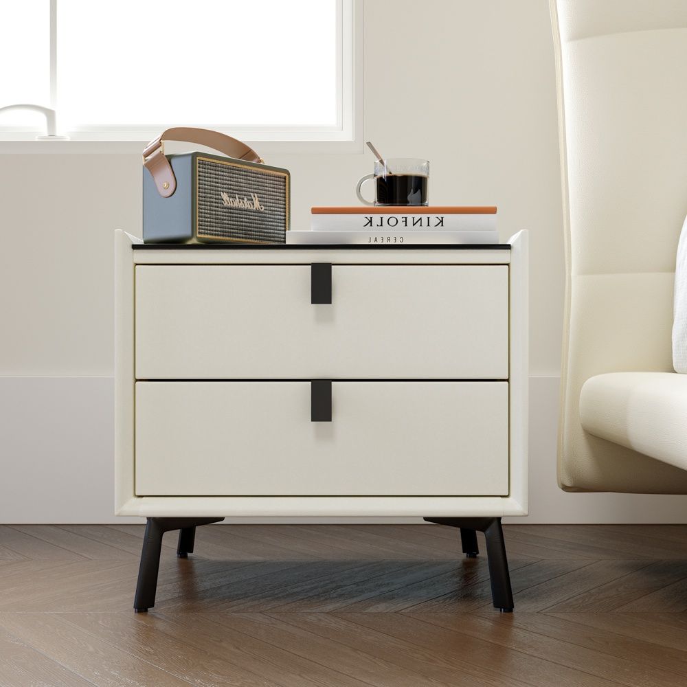 Modern White & Black MDF Nightstands